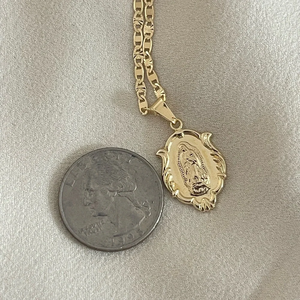 Jewelry | 18k Gold Filled Our Lady Of Guadalupe Necklace Cadena De La ...
